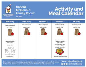Activity and Meal Calendar